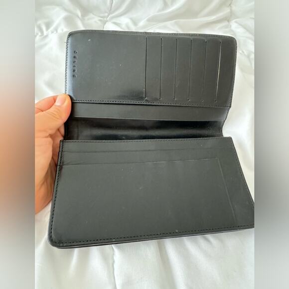 Vintage Celine Macadam Brown Coated Canvas Long Wallet 7x3 Designer‎ Classic - Picture 5 of 9